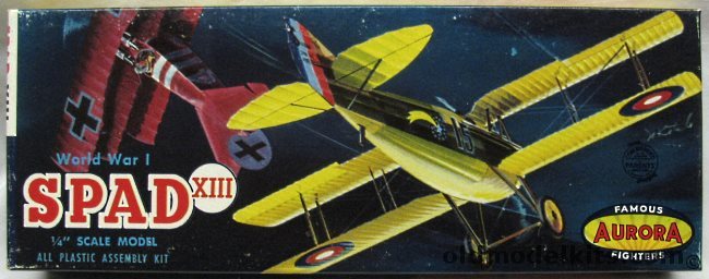Aurora 1/48 Spad XIII World War I Fighter, 107-69 plastic model kit